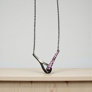Elegant Pink stone and .925 Silver Necklace